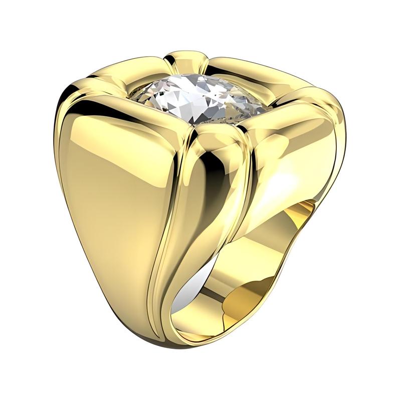 Swarovski Dulcis Logo Design Crystal Ring Unisex Couple Gold 181050025624371