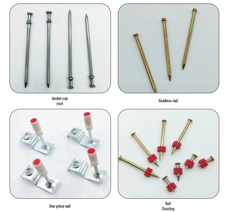 Hochleistungs-Gasnagler mit Dauerfeuerfunktion und schwarzen Nägeln in verschiedenen Größen (19-38 mm)
