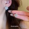 Silver Needle Zircon Flower Stud Earrings - Light Luxury Style, Fashionable, High-End Sense