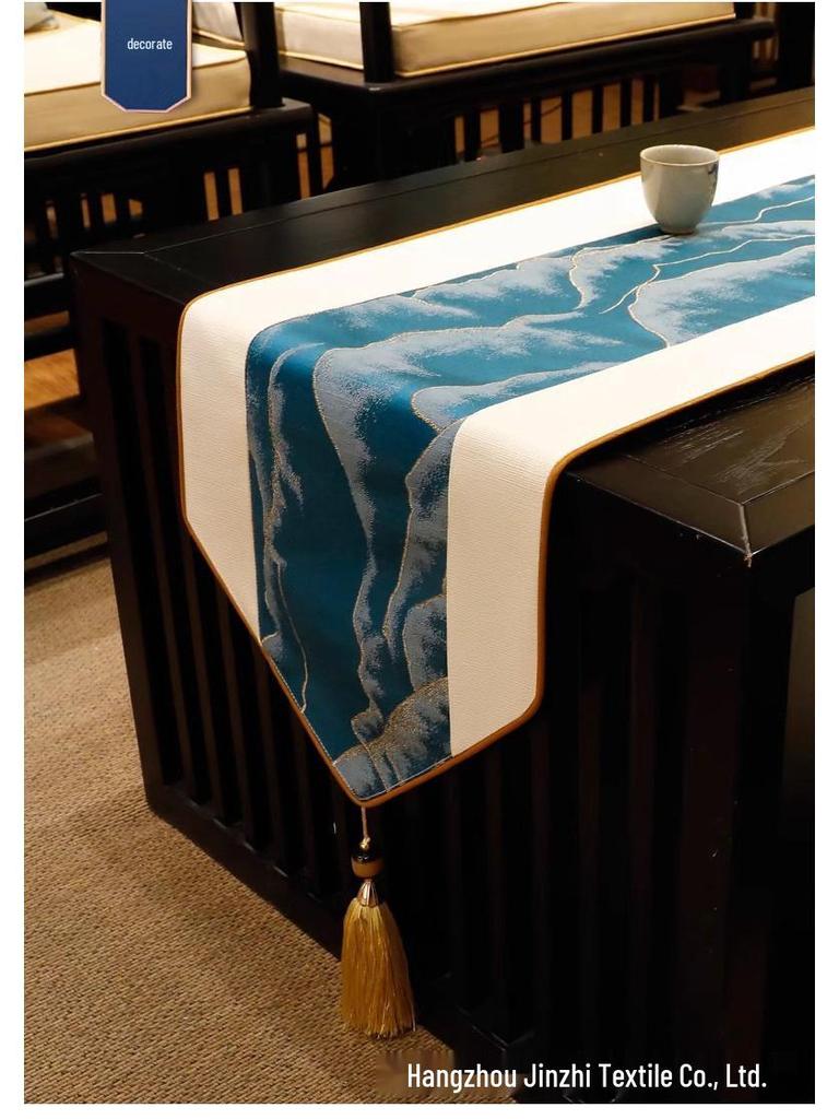 Modern Zen Chinese Tea Table Runner - Long Strip Dining Tablecloth
