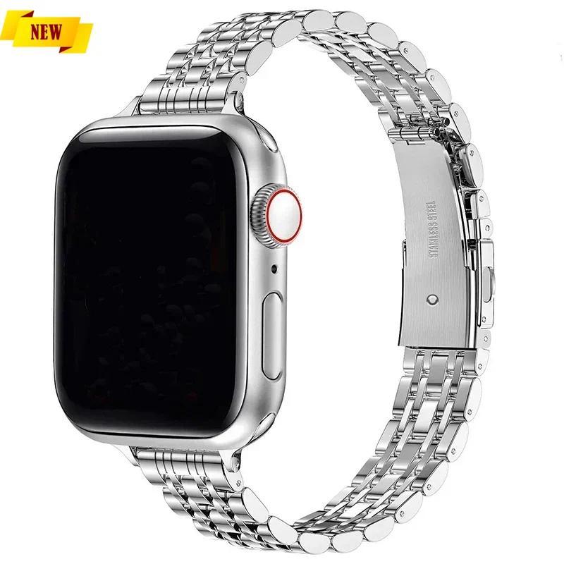 

Stainless Steel Strap For Apple Watch Ultra 2 Band 49mm 42 44mm Metal Bracelet iWatch Series 10 46mm 9 8 7 6 SE 5 4 3 45mm 41mm 42 44 45 49mm 46MM серебряный