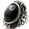 Ethnic Ring 'Mineralia' Black - 25x25 Mm