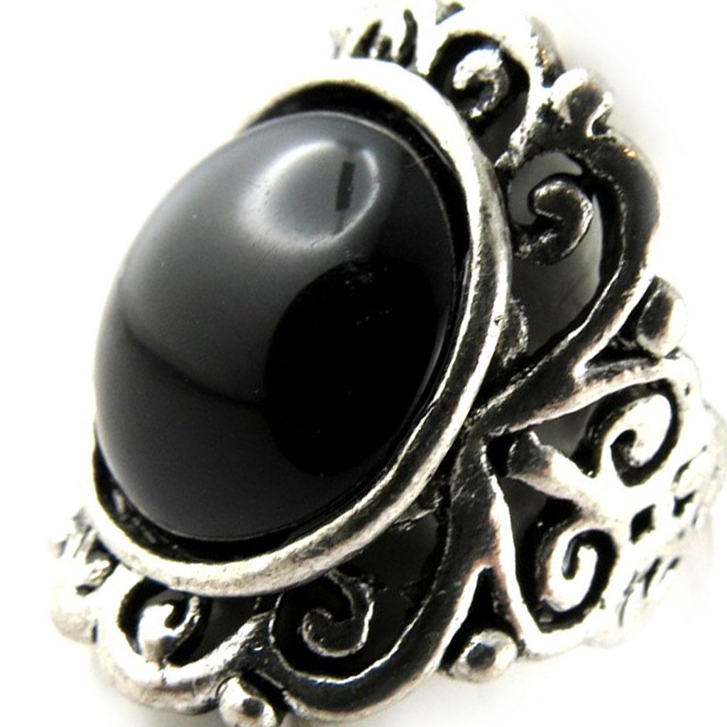 Ethnic Ring 'Mineralia' Black - 25x25 Mm