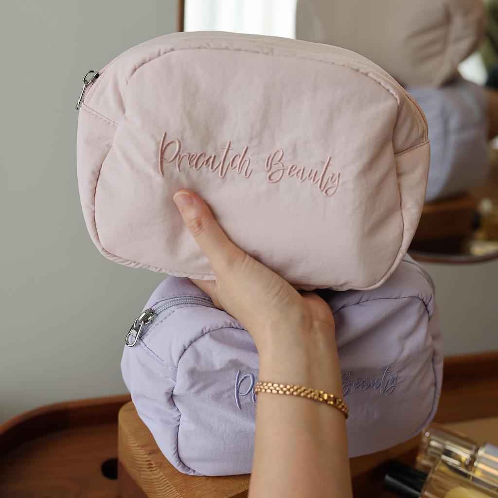 Precatch Makeup Pouch, Large Capacity Storage Pouch for Travel, Multifunctional Cosmetic Pouch, Toiletry Bag, Embroidered Bag, Bag-in-Bag, Women's