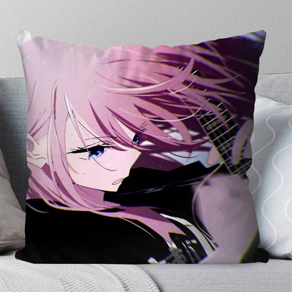 Gotou Hitori Anime BBocchi The Rock Pillow Case Fashion Square Pillowcase Bedroom Sofa Room Ins Decoration Leisure
