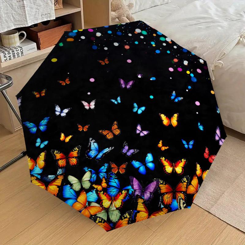1pc Butterfly Party Pattern Umbrella Design Automatic Opening and Closing Umbrella, High-quality Travel Umbrella, c1128078