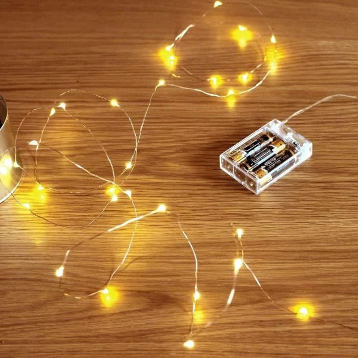 Guirlande Lumineuse LED - SONGNASS - 5M - 50 LED - Blanc Chaud - Cuivre