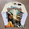 Mens Oversized Cotton Long Sleeve Tee With Skull Graphic Print Streetwear Rock Band Style Loose Fit Teens Adults
