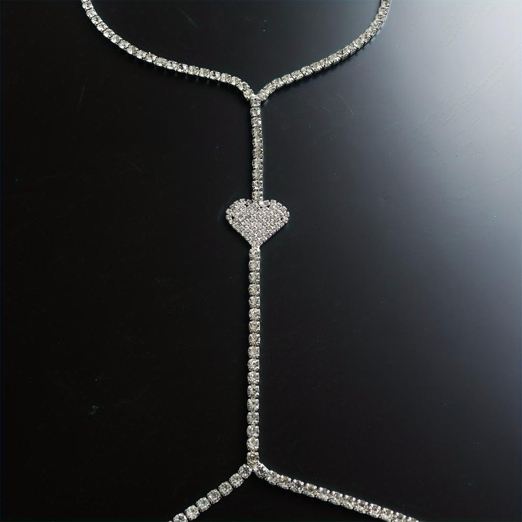 Flash Diamond Love Breast Chain Women European And American Sexy Nightclub Sex Bikini Rhinestone Chain Body Chain