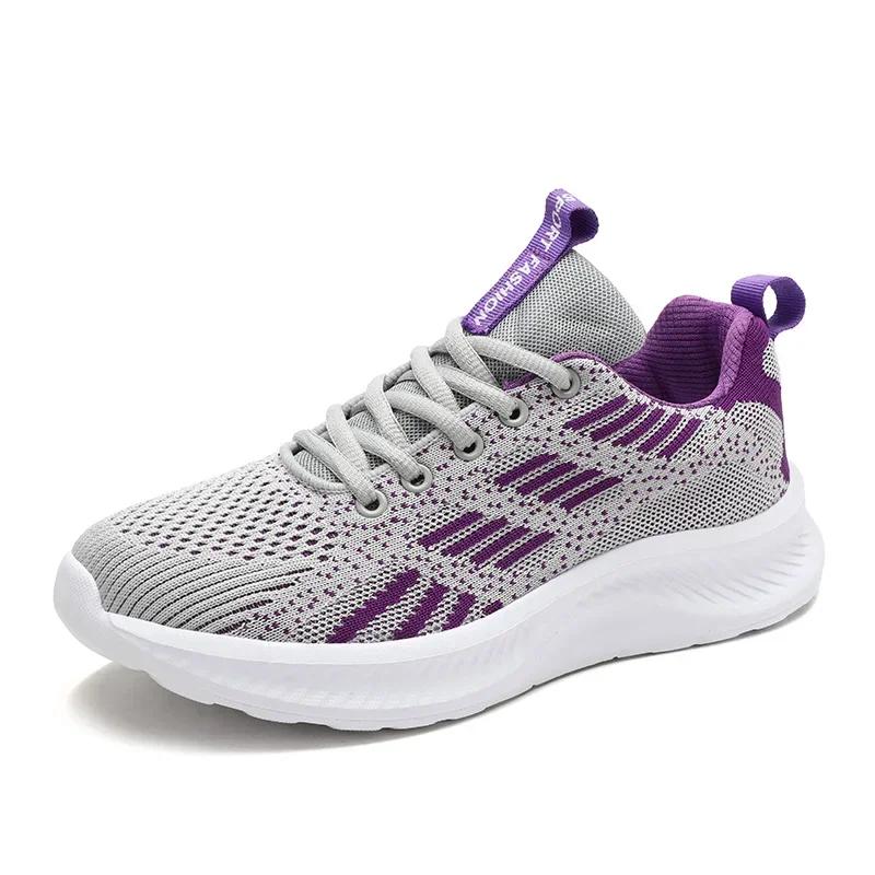 Women Flying Weave Breathable Spring Casual Sneakers Ladies Non-Slip Jogging Shoes Fashion Lightweight All-Match Running Shoes