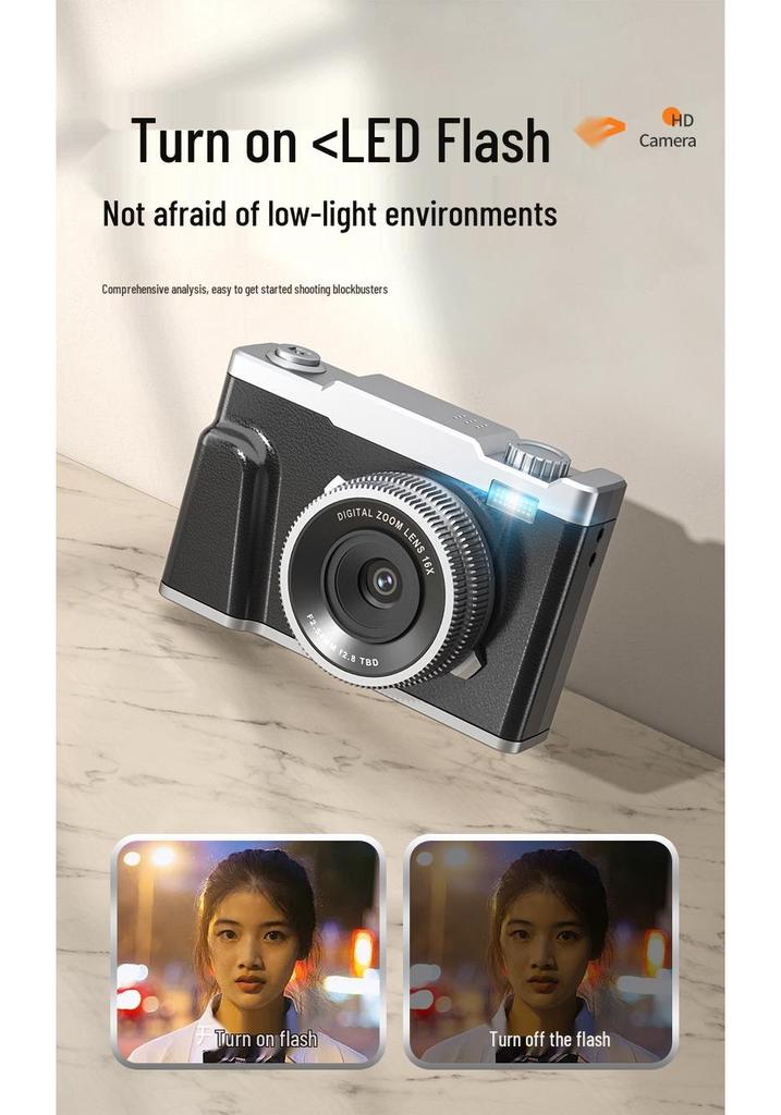 Dual Lens HD Digital Camera for Student and Travel Vlogging