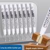 Long-nose Marker Pen with Fine Tip, Waterproof, for Carpentry Marking, Oil-resistant, White, Quick-drying Paint Marker