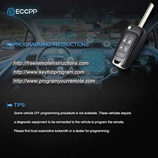 ECCPP 1PCS Key Fob Shell Case Replacement OHT01060512 Compatible with 014 for GMC Terrain,2015 for Chevrolet Sonic Key Fob Case