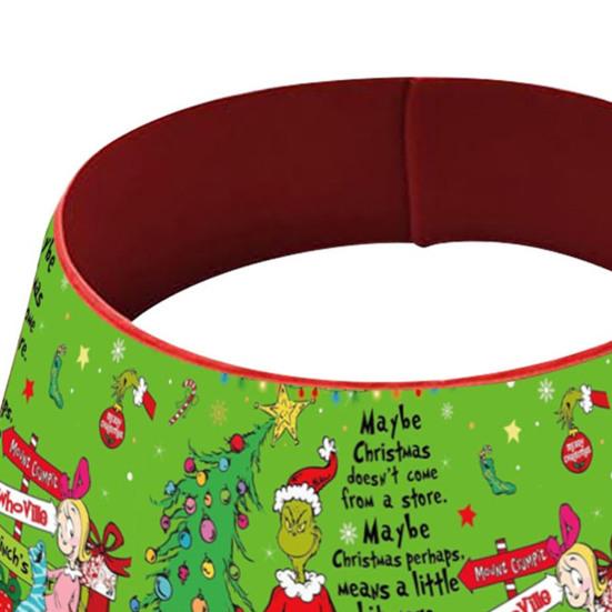 Christmas Tree Collar 22 Inch Green Elf Xmas Tree Base Stand Cover Fabric Tree Ring for Farmhouse Holiday Party Decor