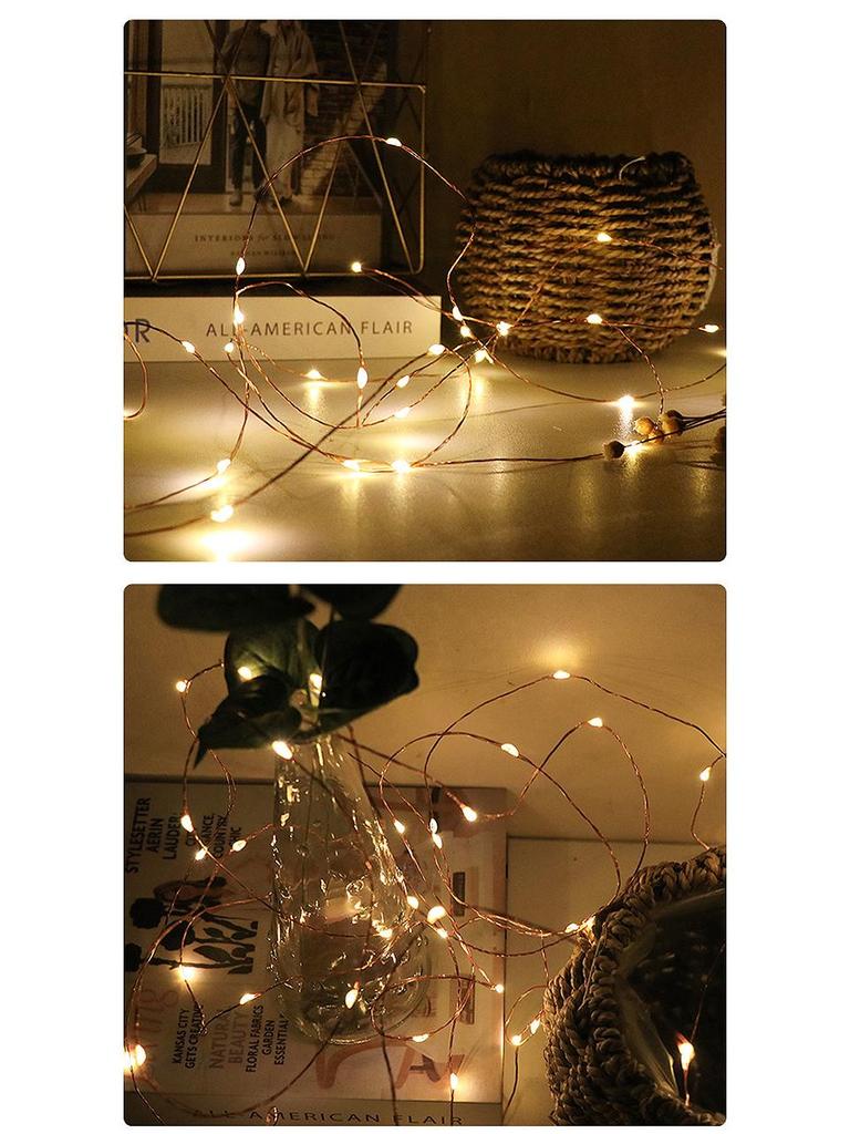 LED Solar Copper Wire String Christmas Fairy Lights - 8 Modes for Outdoor Decoration