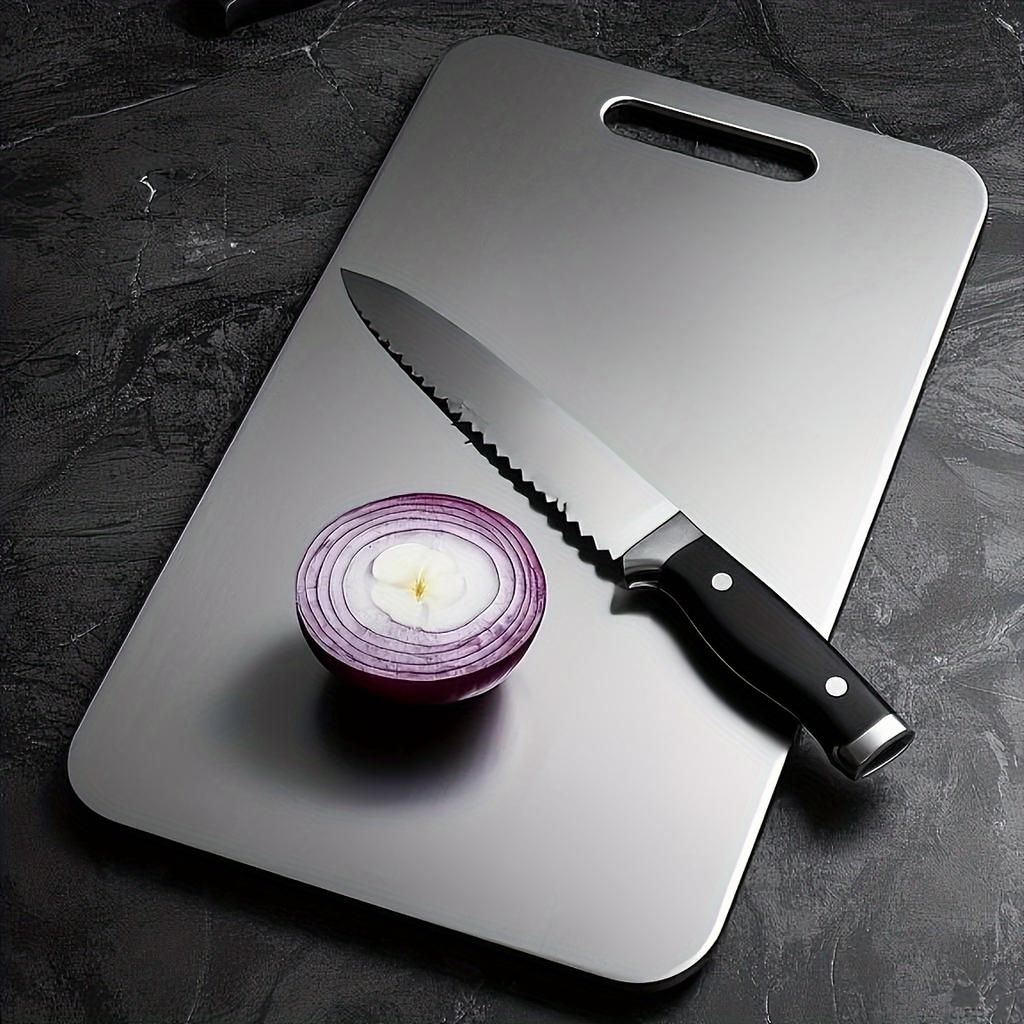 3pcs Premium Stainless Steel Double Sided Cutting Board Set Dual Use for Vegetables Meat Durable Food Grade with Easy Grip