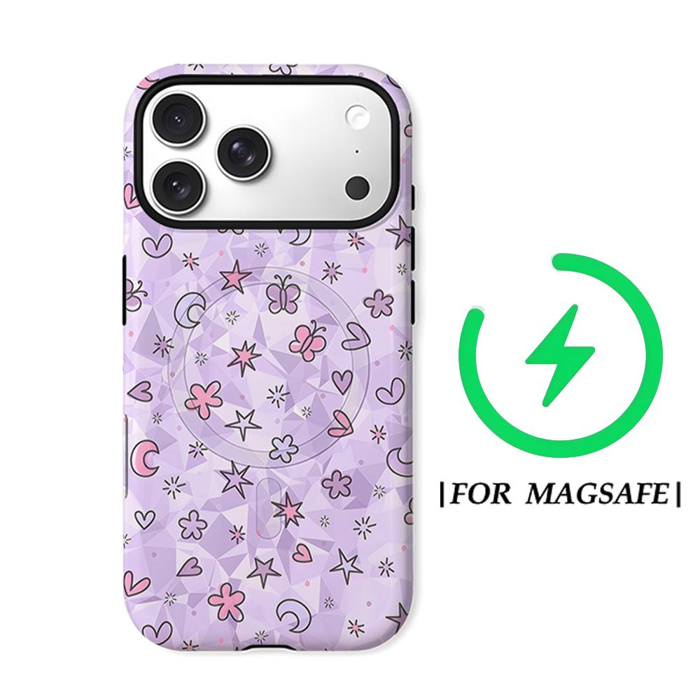Cute Pastel Hearts Stars Phone Case for IPhone 17AIR 16E 16 15 14 13 12 11 17 Pro Max Plus Double-layer Back Cover