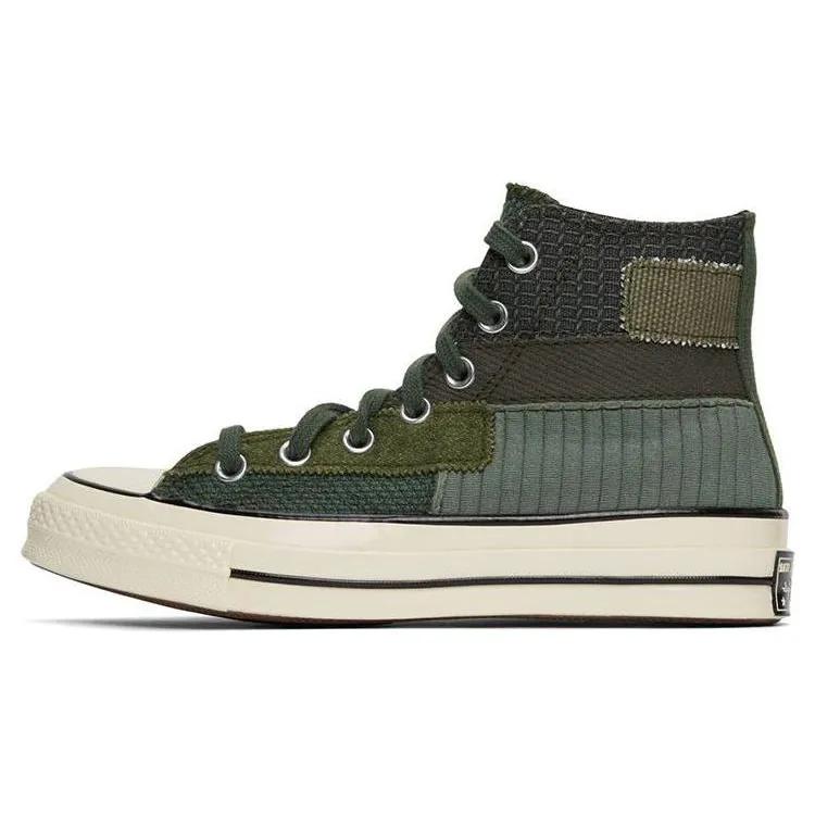 Converse Chuck 70 Hi 'Mono Patchwork - Black Forest' (Unisex) Black / Forest Green / Egret / Sand Canvas Shoes 167138C