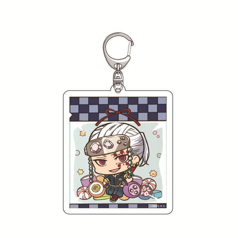 Anime Demon Slayer Keychain Acrylic Pendant Tanjiro Kamado Nezuko Zenitsu Agatsuma Creative Pendant Accessory Gift for Fans