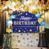 KatchOn, XtraLarge Gold and Blue Happy Birthday Banner - 72x44 Inch | Blue and Gold Birthday Backdrop for Happy Birthday Decorations | Party
