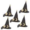 5pcs Mini Witch Hat Hair Pins Cute Hair Clips Halloween New Year Christmas Holiday Hair Decoration