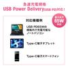 SANWA SUPPLY AC USB PD Compatibil cu Încărcător, (Max 65W), Cablu Type-C, ACA-PD91BK