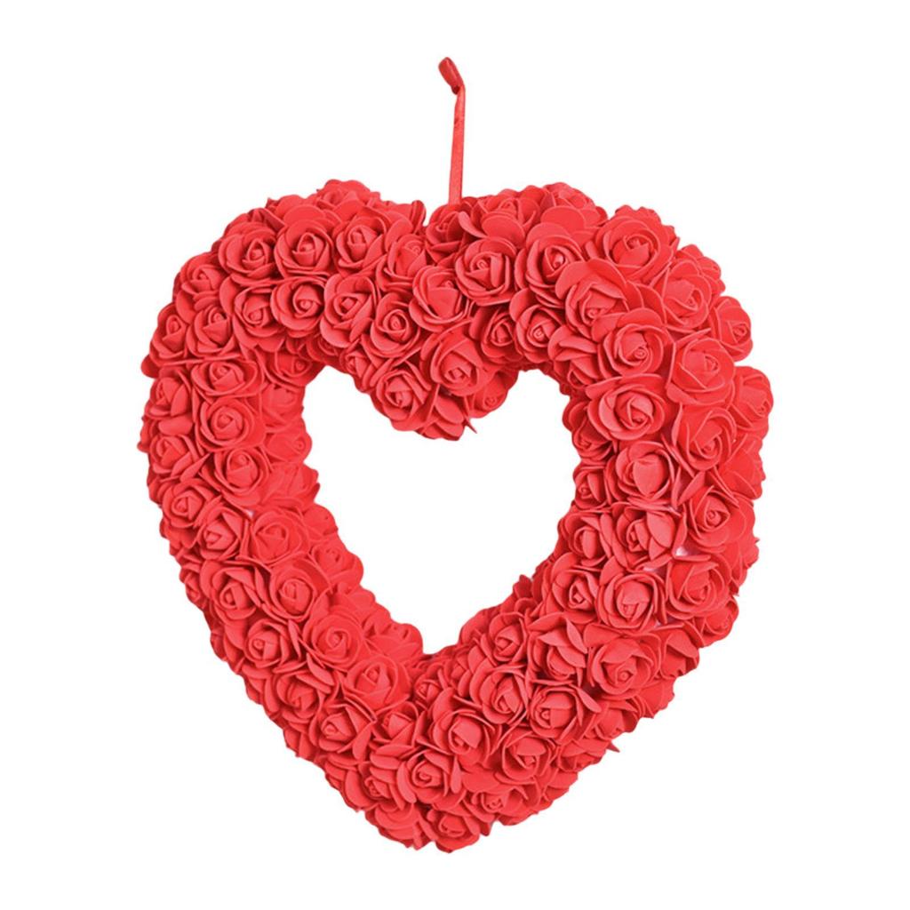 Valentines Day Wreath Heart Wall Decoration Fashion Valentine Wreath Door Wreath for Wedding Holiday Party Patio Living Room