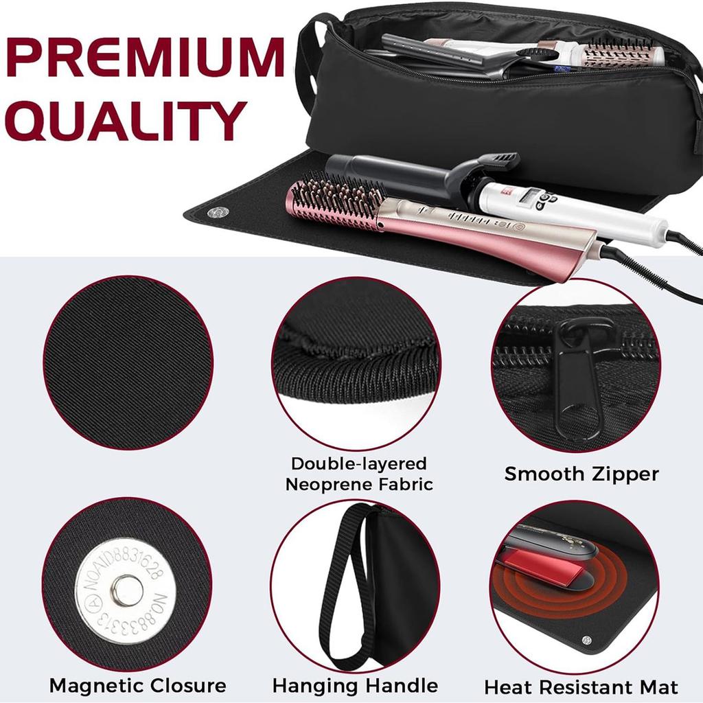 Multifunctional Travel Cosmetic Bag Waterproof Materials Smooth Zippered Double Compartments for Toiletries Storage
