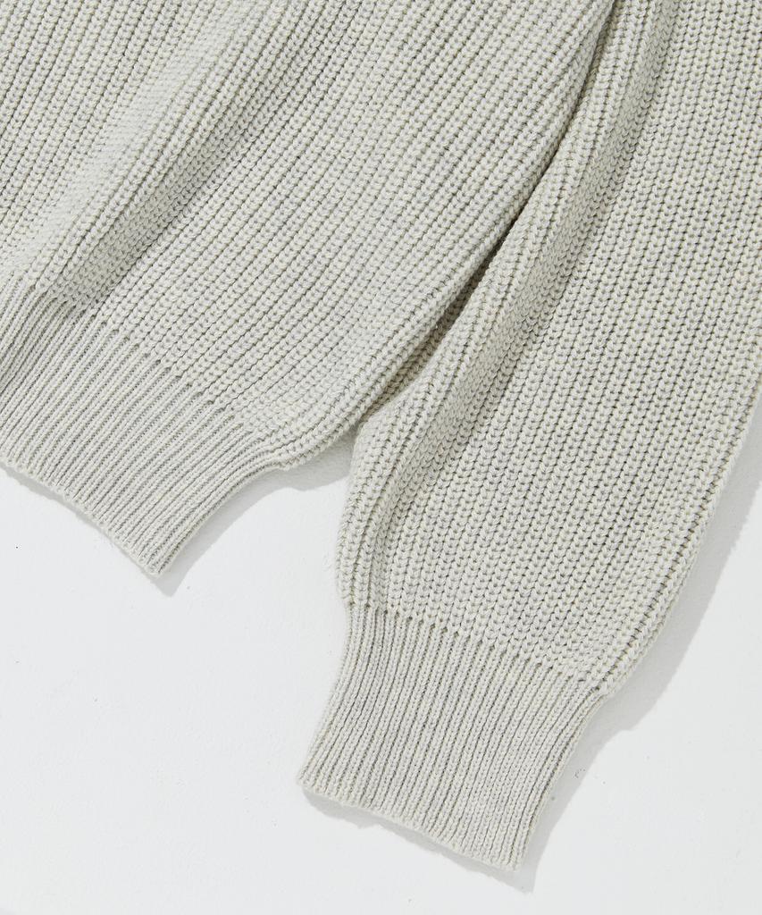 GLW Oversized Hajji Two-Way Hooded Zip-Up Knit Oatmeal