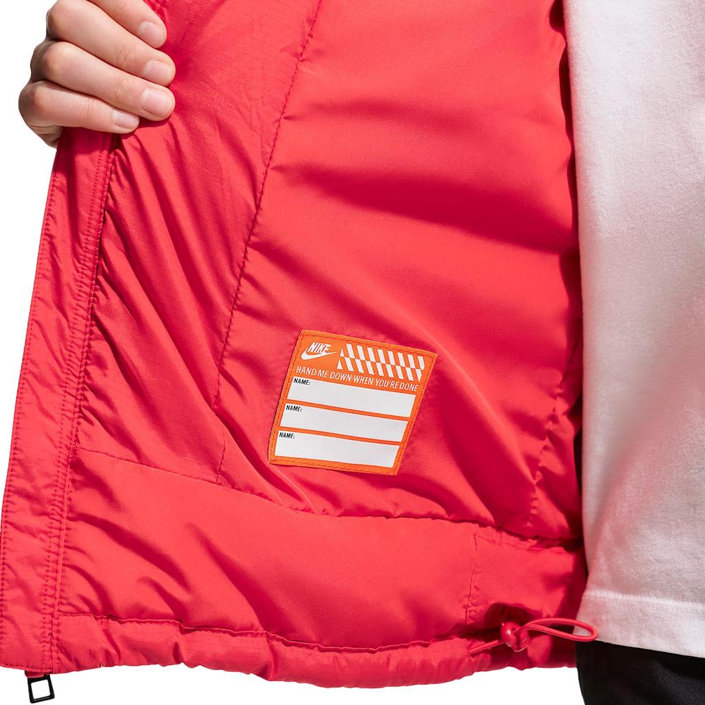 Nike Cotton Jacket FW25 Year Of The Horse Limited Edition New Year Faux Two-Piece Warm Hooded Zipper Long Sleeve Kids Jackets IU7352-010