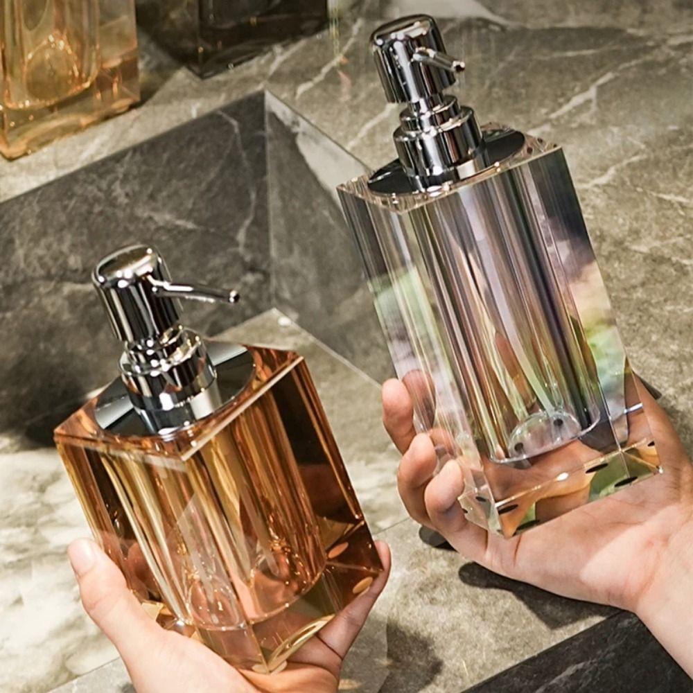 Clear Crystal Lotion Bottle Press Type Liquid Soap Container Hand Sanitizer Dispenser Toilet