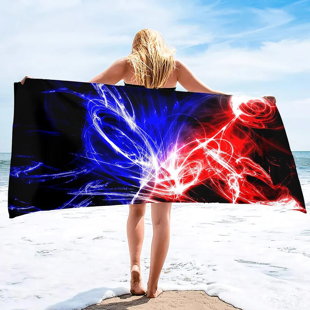 Ice and Fire Microfiber Beach Towels Oversized Quick Dry Bath Towel Oversized Terry Beach Towel Soft Extra Large Pool Swim Towel