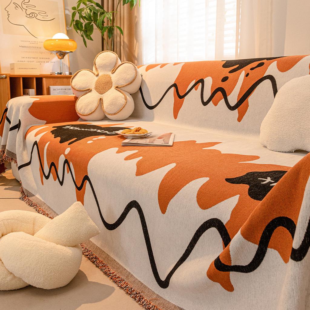 INS Style Chenille Sofa Towel Modern Minimalist Four Seasons Universal Sofa Slipcover All-Inclusive Universal Cover Non-Slip Sofa Cushion