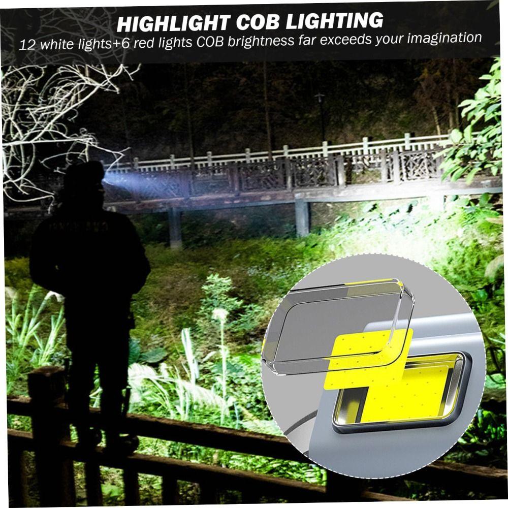 Multifunctional Strong Light Headlamp COB With Magnetic Hat Clip Lamp LED USB Rechargeable Running Head Light Running