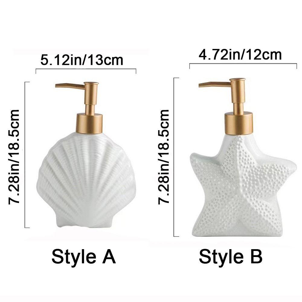 Refillable Ceramic Starfish Lotion Bottle Shell Shape Shampoo Moisture Bottling  for Home