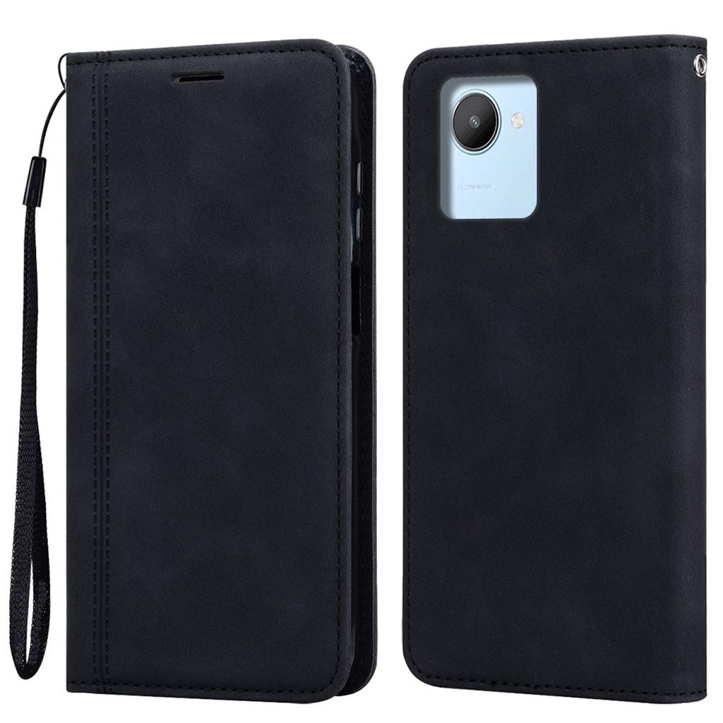 Magnetic Closure Flip Wallet Phone Case for Realme C30s,C30,Narzo 50i Prime Vintage PU Leather Card Holder Cover