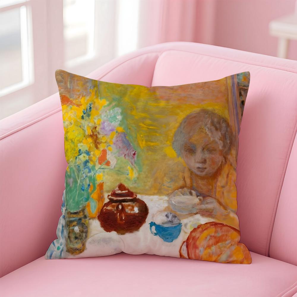 Art PPierre Bonnard Cushion Cover Pillow Case Soft Skin Friendly Fabric Comfort Concealed Zipper