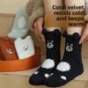 Coral Fleece Socks for Girls, Cute Plush Sleeping Socks for Autumn and Winter, Thickened Warm Thick Socks, Home Floor Socks for Winter