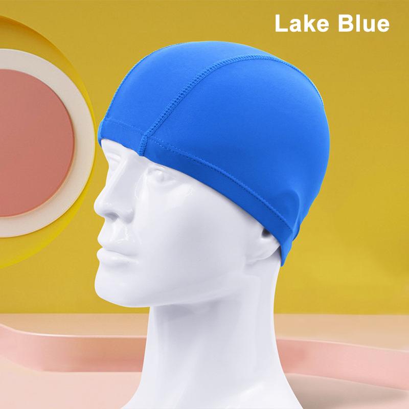 1Pcs Ultra-Thin Free Size Unisex Polyester Cloth Swimming Cap Protecting Ears Long Hair Water Sports Swimming Cap