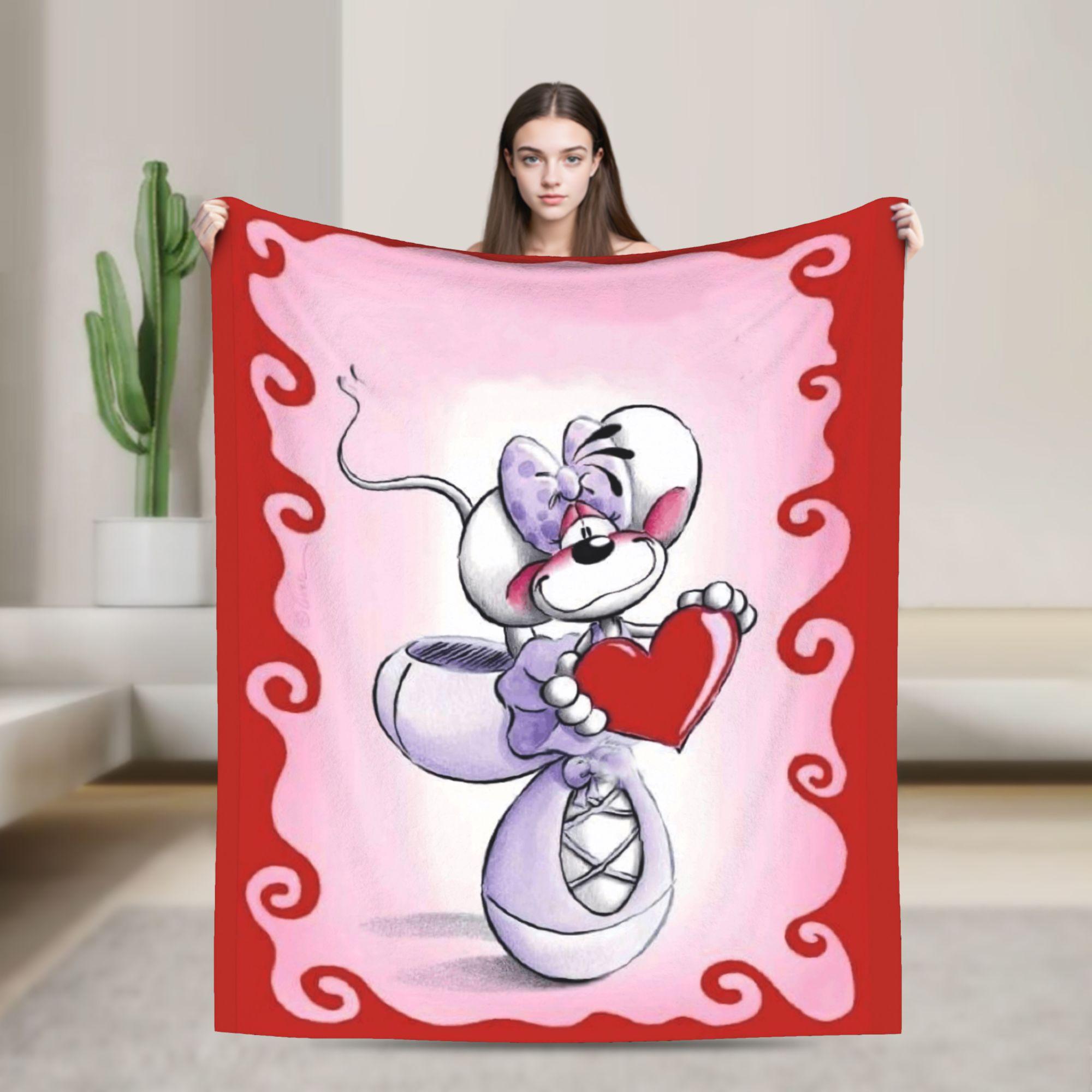 

Diddl Cartoon Red LOVE Blankets Quality Soft Throw Blanket Winter Travel Couch Bed Comfortable Bedspread 75cmx90cm