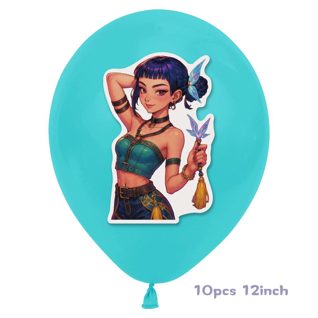 Demon Hunter Party Decorations Set: Banners, Cake Toppers, Balloons, Props for Theme Birthdays