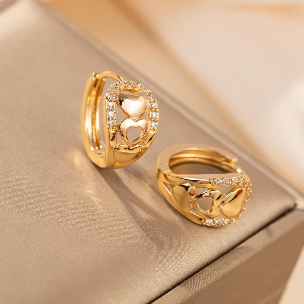 Cross Heart Zirconia Earrings: High-End European & American Luxury Fashion Dangles for Women