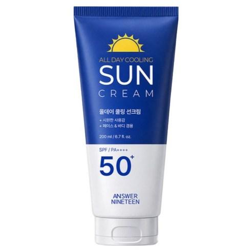 Answer19 All Day Cooling Moisture Sunscreen SPF50+ PA++++ Hydrating UV Protection 100ml