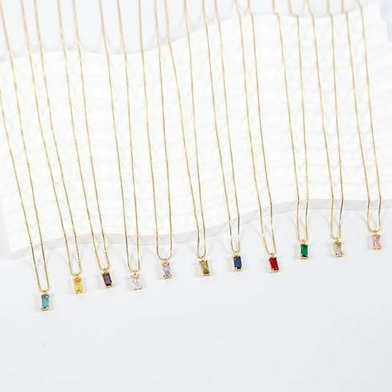 Gold-Plated Zircon Birthstone Pendant Necklace for December