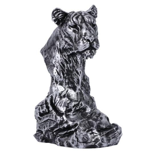 Animal Head Statue Resin Lion Figurine Rhinoceros Statue Retro Style Lion Buffalo Sculpture for Office Bedroom Living Room Decor