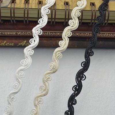 3m/118in Each Pack White Black Lace Trims Big Wide Clothing Curtain Curve Sewing Accessory Handmade DIY Flower Centipede Trim Dress Hem Decorations