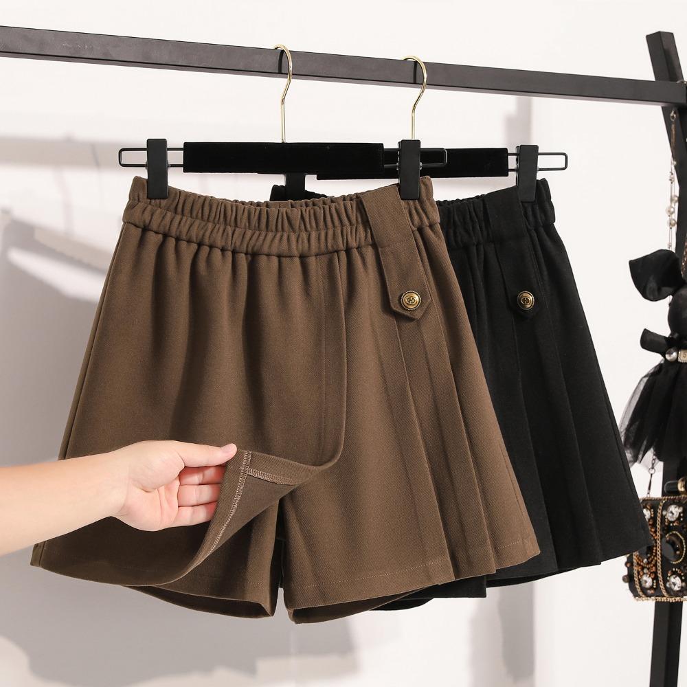 DIMANAF Plus Size 2025 New Winter Women Shorts Pants Loose Casual Short Pants Elastic Waist Fashion Lady Skirts Thick