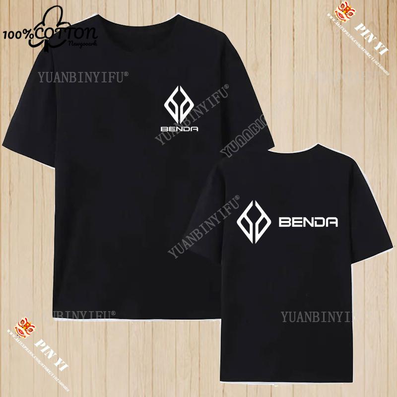 New Arrival Harajuku Benda Heavy Motorcycle Logo Printed T-shirt 100%Cotton Top Unisex Shirt Short Sleeve O-neck Loose