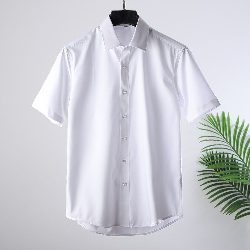 Export Tail Single Cut Label Bamboo Fiber Shirt Men's Short Sleeve Summer Thin Casual Export Original Single Men's Clothing Shirt Coat