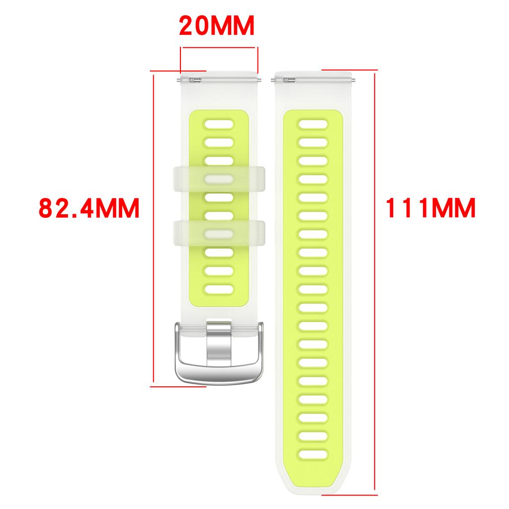 22mm 20mm Translucent Two-Tone Silicone Band For Garmin Forerunner 570 265 255 165 55/Vivoactive 6 5 4/Venu 3 2 Plus Watch Strap